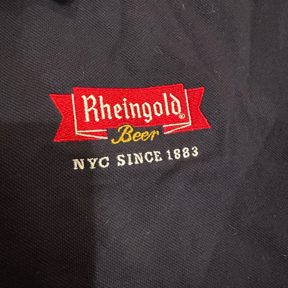 NWT Rheingold Beer NYC 1883 Izod‎ Men’s large navy golf polo vintage RARE! - Picture 3 of 5